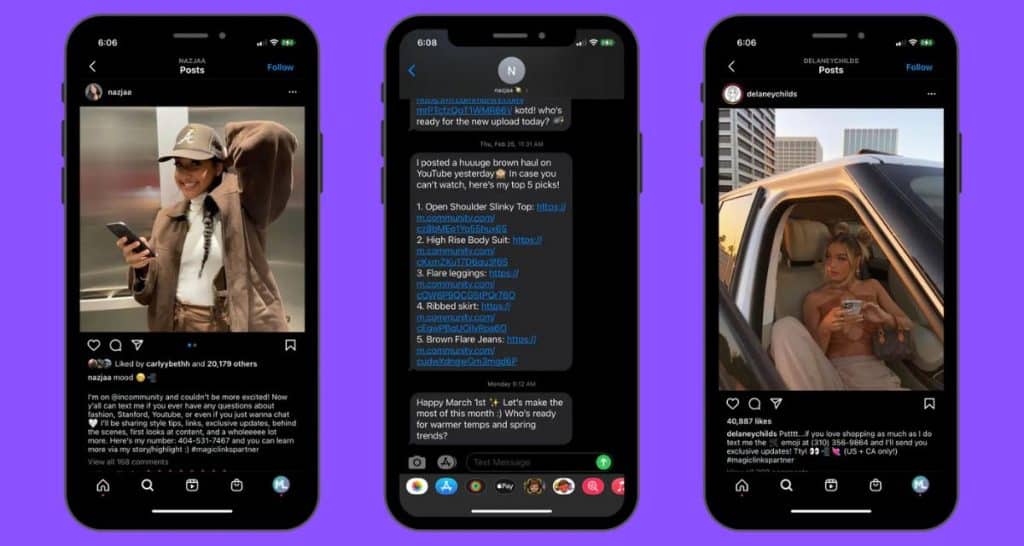 Influencers-Send-Text-Messages-Sales-thefutureparty